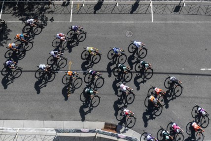 General view of cyclists at USA Cycling Pro Road National Championship on Sunday, June 20, 2021.