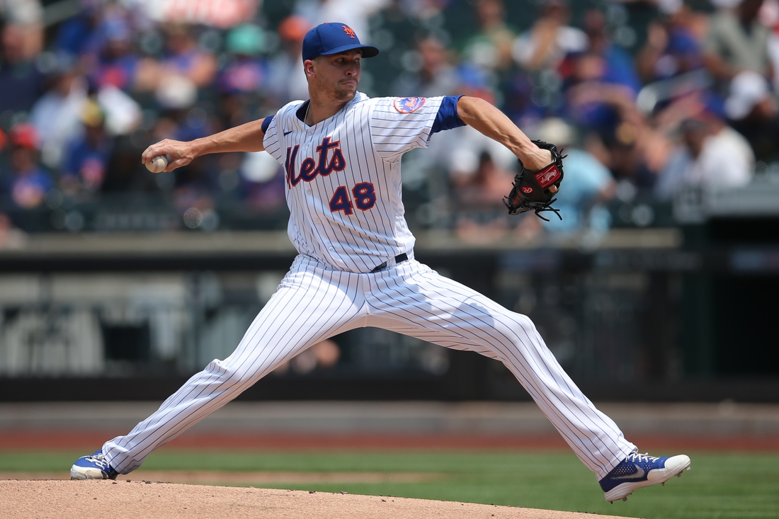 New York Mets' Jacob deGrom (forearm) scratched from Monday start