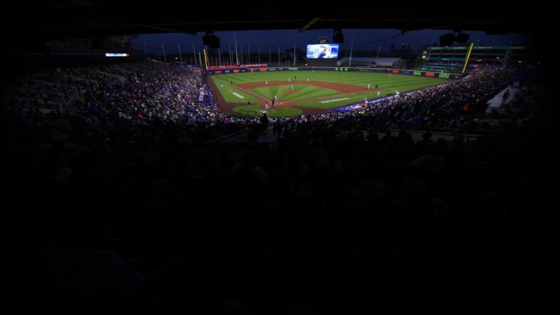 Jul 16, 2021; Buffalo, New York, USA;  A general view of Sahlen Field during a game between the Toronto Blue Jays and the Texas Rangers. Mandatory Credit: Timothy T. Ludwig-USA TODAY Sports