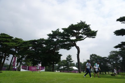 Jul 29, 2021; Tokyo, Japan; General view as Xander Schauffele (USA) walks on the third hole during round one of the men's individual stroke play of the Tokyo 2020 Olympic Summer Games at Kasumigaseki Country Club. Mandatory Credit: Kyle Terada-USA TODAY Sports