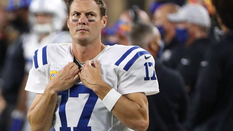 Indianapolis Colts quarterback Philip Rivers (17) is seen on the sidelines during the fourth quarter of the NFL week 5 game at First Energy Stadium in Cleveland, Ohio, on Sunday, Oct. 11, 2020. The Browns won, 32-23.Indianapolis Colts At Browns At First Energy Stadium In Nfl Week 5 Cleveand Ohio Sunday Oct 11 2020