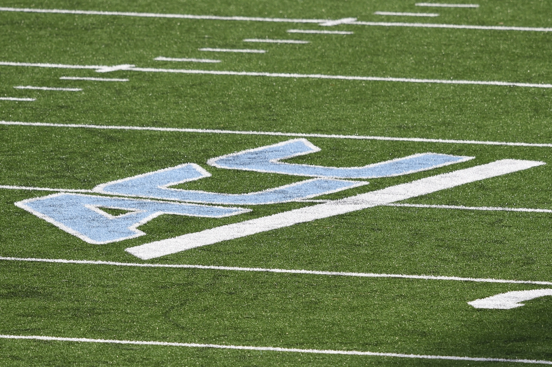 Dec 5, 2020; Chapel Hill, North Carolina, USA; A view of the field with the ACC logo in the second quarter at Kenan Memorial Stadium. Mandatory Credit: Bob Donnan-USA TODAY Sports