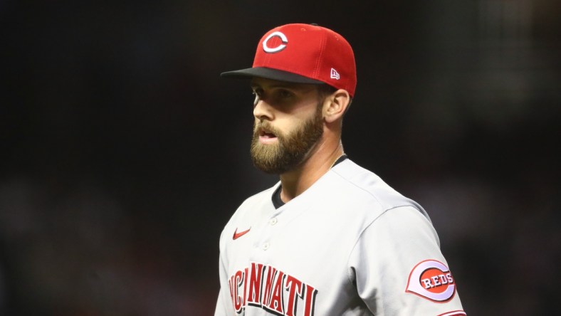 Apr 9, 2021; Phoenix, Arizona, USA; Cincinnati Reds pitcher Tejay Antone against the Arizona Diamondbacks during opening day at Chase Field. Mandatory Credit: Mark J. Rebilas-USA TODAY Sports