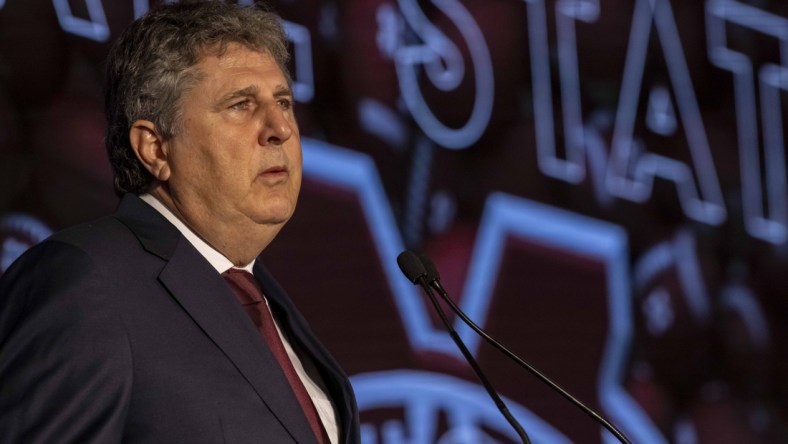 Jul 21, 2021; Hoover, Alabama, USA; Mississippi State Bulldogs head coach Mike Leach speaks to the media during SEC Media Days at Hyatt Regency Birmingham. Mandatory Credit: Vasha Hunt-USA TODAY Sports