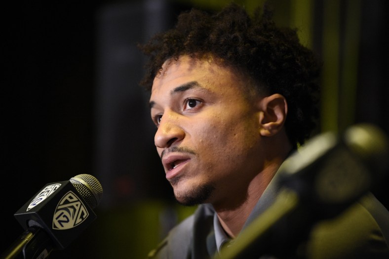 Jul 27, 2021; Hollywood, CA, USA; Arizona State Sun Devils defensive back Chase Lucas speaks with the media during the Pac-12 football Media Day at the W Hollywood. Mandatory Credit: Kelvin Kuo-USA TODAY Sports