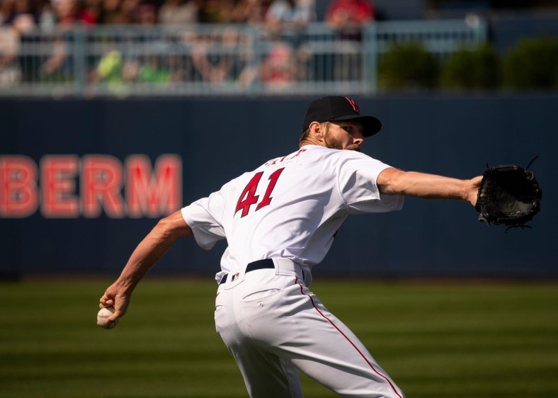 WORCESTER - Red Sox pitcher Chris Sale makes a rehab start during the WooSox game against Buffalo on Saturday, July 31, 2021.

Spt Woosox731 11