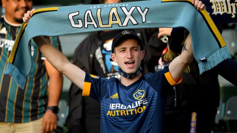 Jul 30, 2021; Carson, California, USA; Fans attend the game between the Los Angeles Galaxy and the Portland Timbers at StubHub Center. Mandatory Credit: Jayne Kamin-Oncea-USA TODAY Sports