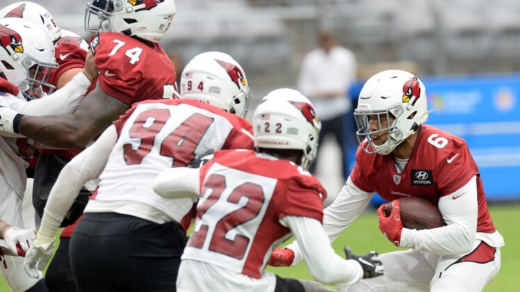 Arizona Cardinals running back James Conner runs with the ball during