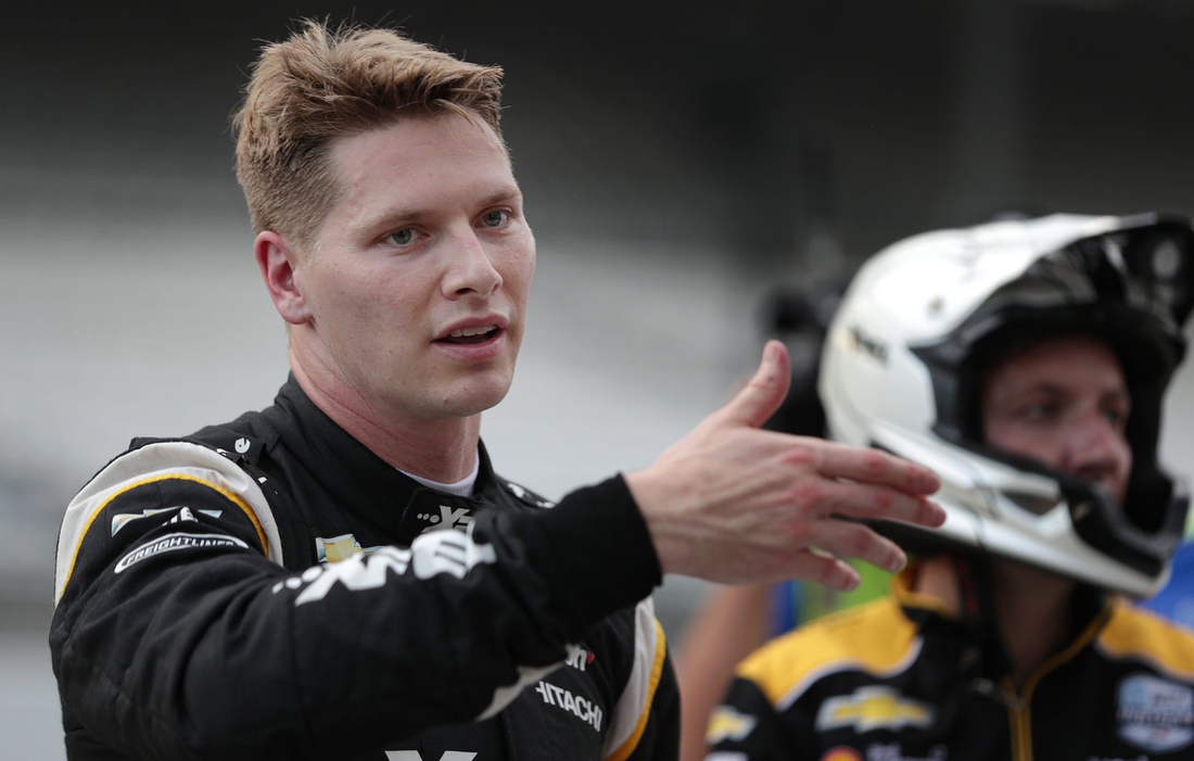 Team Penske driver Josef Newgarden (2) talks with the crew after IndyCar Grand Prix qualifications Friday, Aug. 13, 2021, at Indianapolis Motor Speedway.

Indycar Grand Prix Fast 12 Pole Position Qualifications At Indianapolis Motor Speedway Friday Aug 13 2021