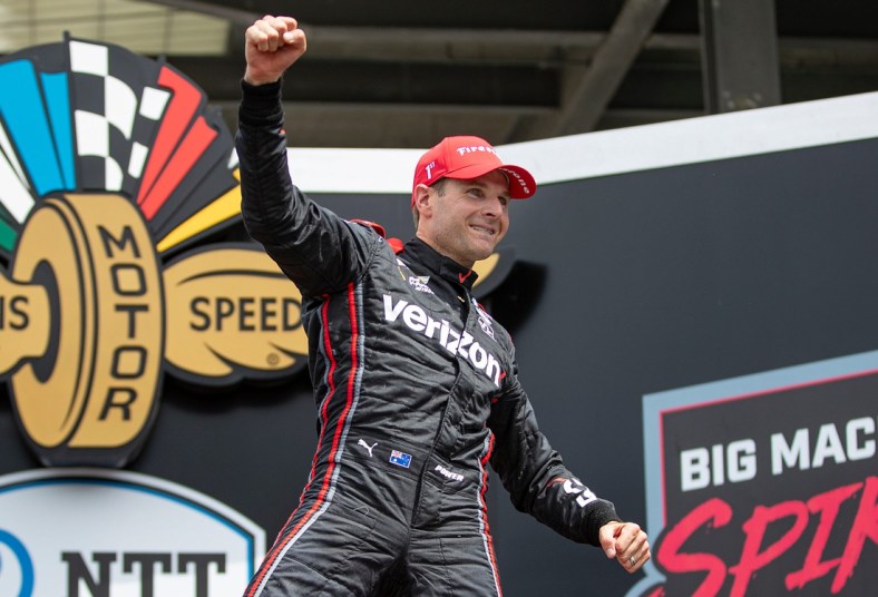 Team Penske driver Will Power (12) celebrates after winning the Big Machine Spiked Coolers Grand Prix on Saturday, Aug. 14, 2021, at Indianapolis Motor Speedway.

Team Penske Driver Will Power 12 Wins The Indycar Big Machine Spiked Coolers Grand Prix Race At Indianapolis Motor Speedway Saturday Aug 14 2021