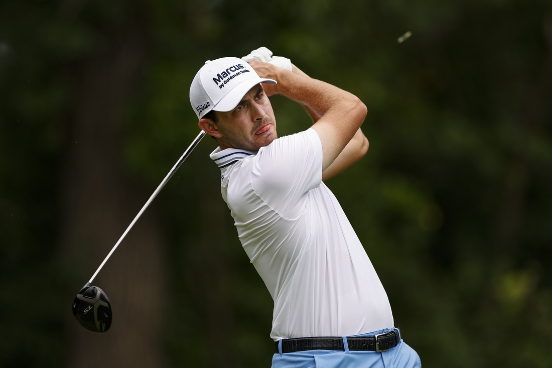 Aug 29, 2021; Owings Mills, Maryland, USA; Patrick Cantlay plays his shot from the fifth tee during the final round of the BMW Championship golf tournament. Mandatory Credit: Scott Taetsch-USA TODAY Sports