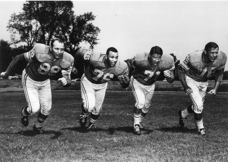 The Detroit Lions 1960's "Fearsome Foursome" includes players Sam Williams, Roger Brown, Alex Karras and Darris McCord,

Dfp 1010 Mccord Four 1 1 645bvqh8 L299829078a