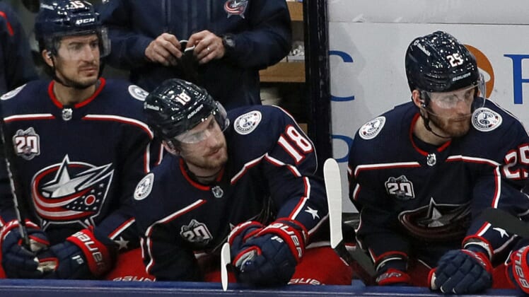Star center Pierre-Luc Dubois was benched for all but about four minutes of a loss to Tampa Bay on Jan. 21 and was traded to Winnipeg two day later.Sp Cbj 0121 Kwr 35 1