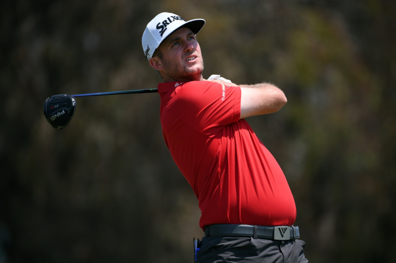 Jun 17, 2021; San Diego, California, USA; Taylor Pendrith plays his shot from the 12th tee during the first round of the U.S. Open golf tournament at Torrey Pines Golf Course. Mandatory Credit: Orlando Ramirez-USA TODAY Sports