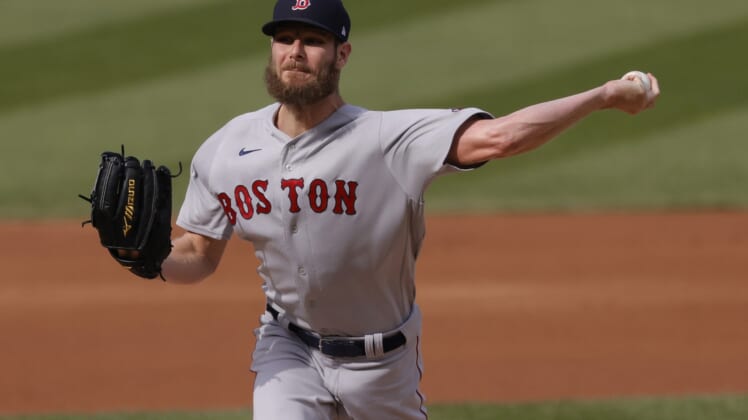 Oct 3, 2021; Washington, District of Columbia, USA; Boston Red Sox starting pitcher Chris Sale (41) pitches against the Washington Nationals during the first inning at Nationals Park. Mandatory Credit: Geoff Burke-USA TODAY Sports