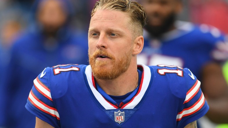 Oct 3, 2021; Orchard Park, New York, USA; Buffalo Bills wide receiver Cole Beasley (11) following the game against the Houston Texans at Highmark Stadium. Mandatory Credit: Rich Barnes-USA TODAY Sports