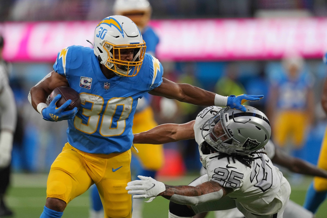 October 2, 2022: Los Angeles Chargers running back Austin Ekeler