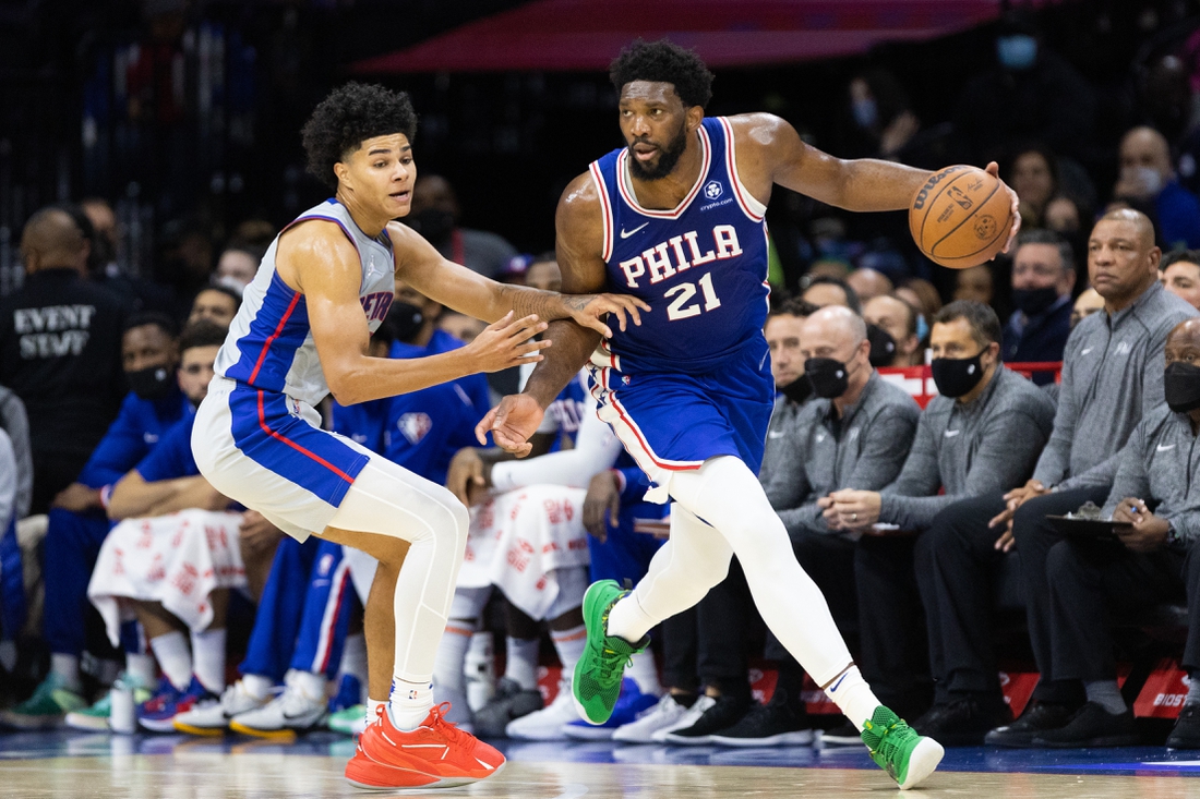 WATCH: Joel Embiid helps Philadelphia 76ers keep Detroit Pistons winless