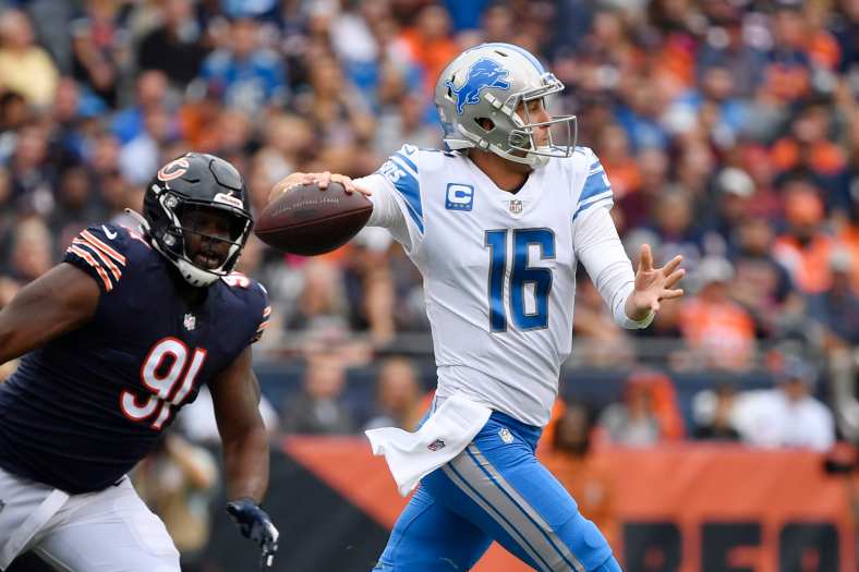 NFL world blasts Detroit Lions' Jared Goff for miserable first-half  performance