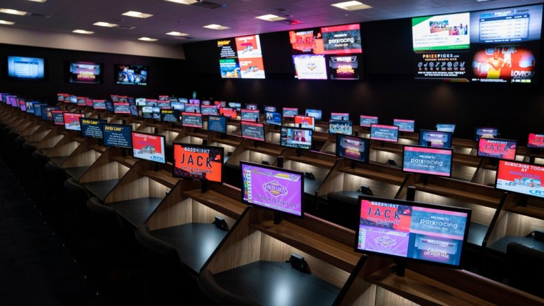 Various screens fill the sports room, which features horse and jai-alai wagering at the Bonita Springs Poker Room on Wednesday, September 30, 2020.

Jump Ndn 0928 Ad Bonita Poker Room 002