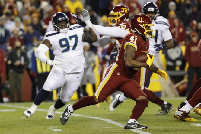 Seattle Seahawks defensive tackle Poona Ford (97) during an NFL