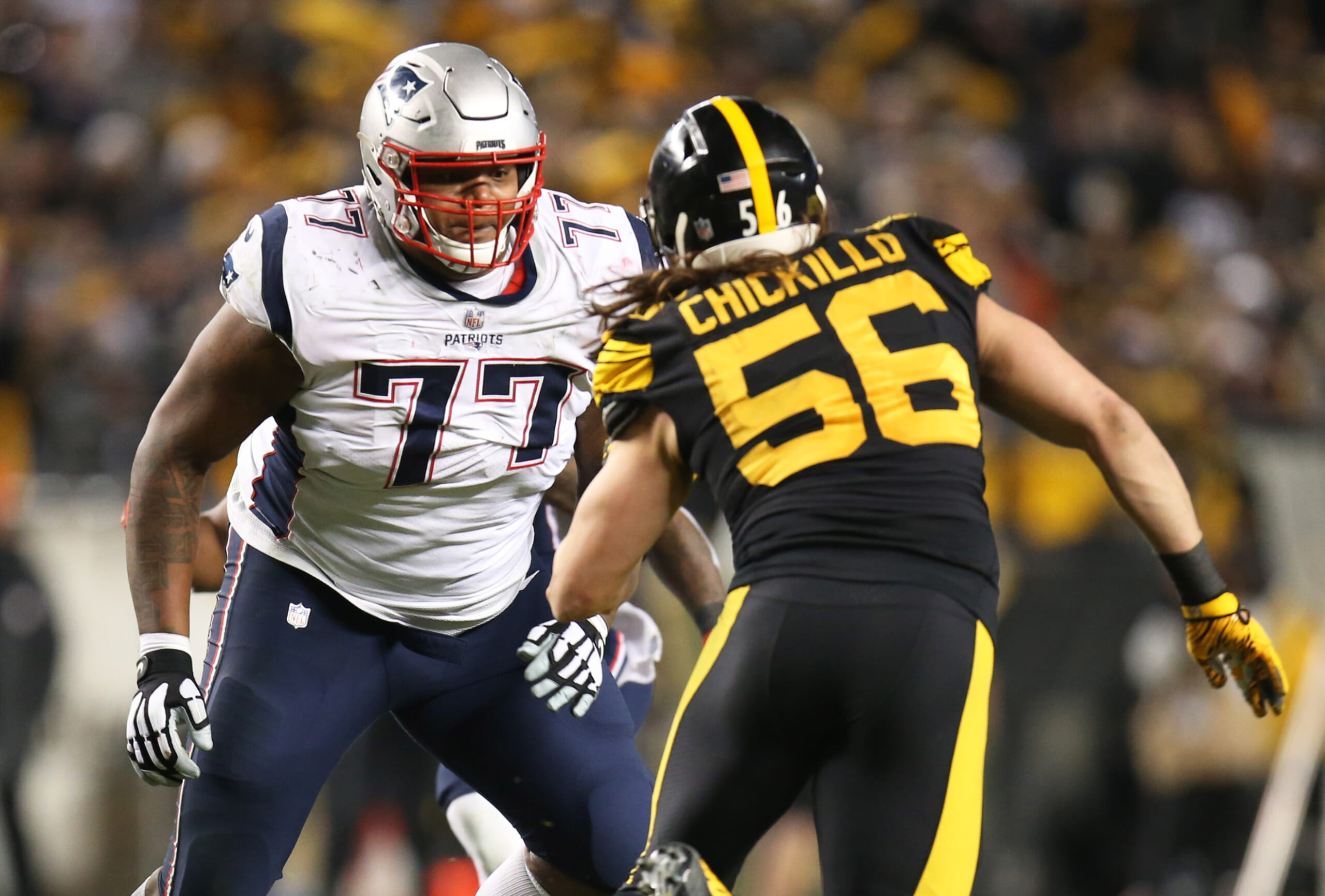 Patriots' Trent Brown 'almost died' after IV mishap with Raiders