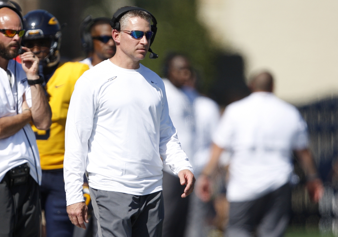 Sep 15, 2018; Toledo, OH, USA; Toledo Rockets head coach Jason Candle looks on during the fourth quarter against the Miami Hurricanes at Glass Bowl. Mandatory Credit: Raj Mehta-USA TODAY Sports