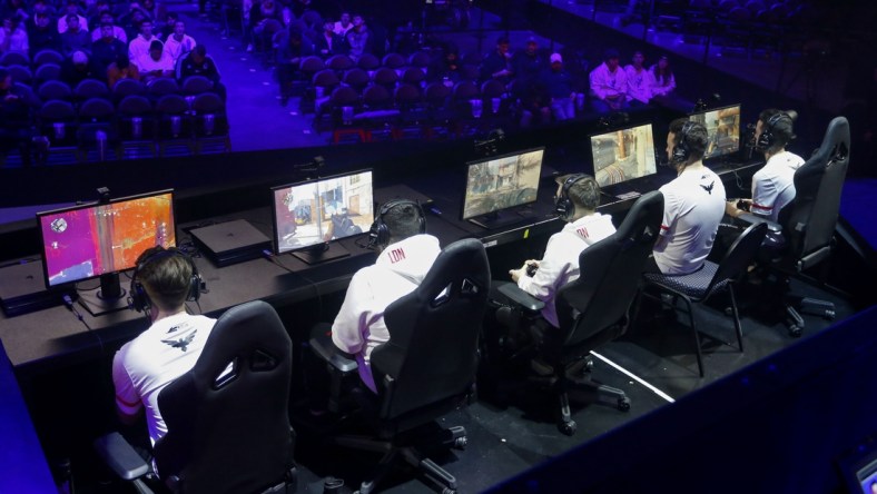 Jan 26, 2020; Minneapolis, Minnesota, USA; The London Royal Ravens compete against the Paris Legion during the Call of Duty League Launch Weekend at The Armory. Mandatory Credit: Bruce Kluckhohn-USA TODAY Sports