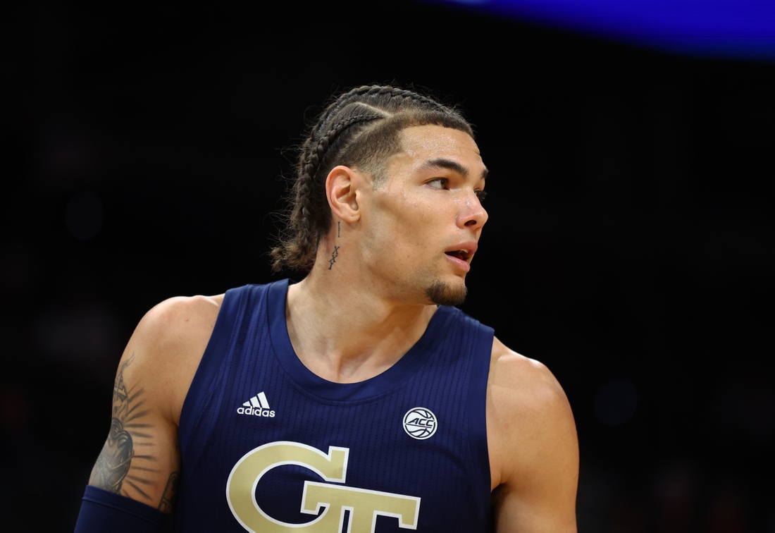 Dec 18, 2021; Phoenix, Arizona, USA; Georgia Tech Yellow Jackets guard Jordan Usher against the Southern California Trojans during the Colangelo Classic at Footprint Center.