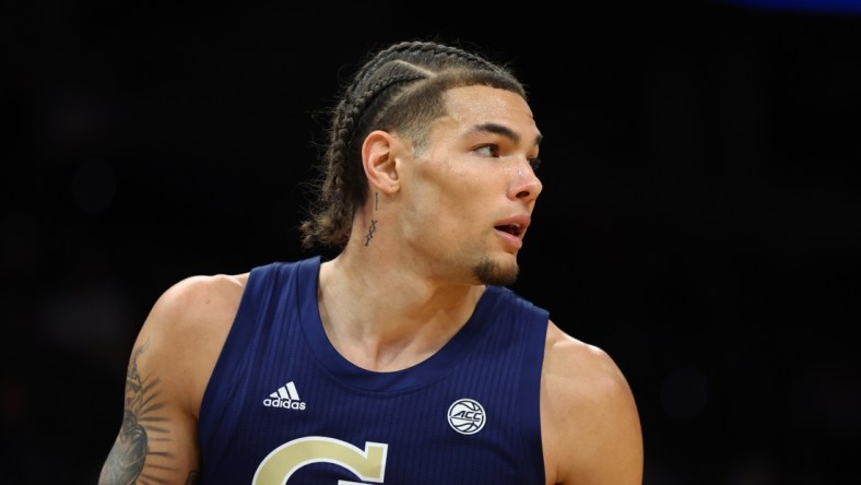 Dec 18, 2021; Phoenix, Arizona, USA; Georgia Tech Yellow Jackets guard Jordan Usher against the Southern California Trojans during the Colangelo Classic at Footprint Center.