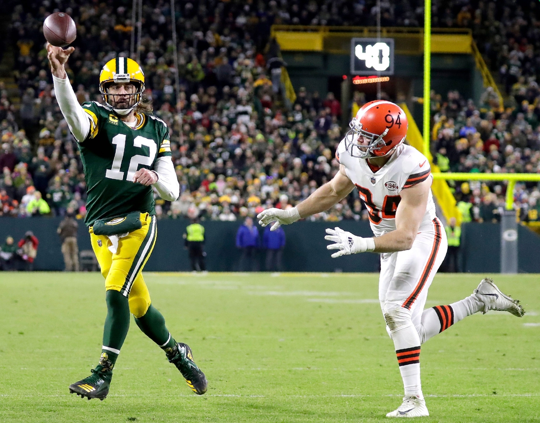 aaron rodgers in a browns uniform