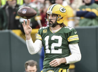 WATCH: Aaron Rodgers passes Brett Favre for most passing TDs in Green Bay Packers history