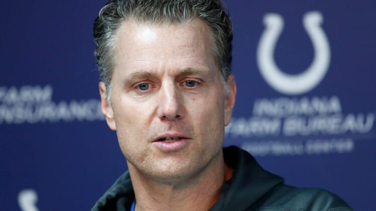 Indianapolis Colts defensive coordinator Matt Eberflus speaks to the media during the Colts mandatory minicamp at the Colts Complex on Wednesday, June 12, 2019.Colts Minicamp