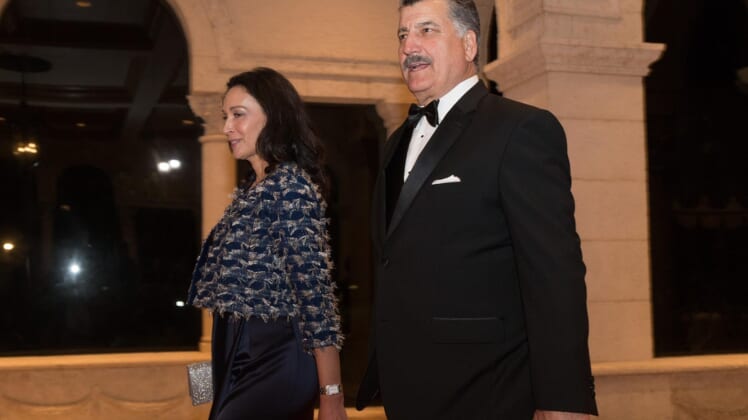Keith Hernandez arrives for a New Year's Eve gala with President Donald Trump at the Mar-a-Lago club in Palm Beach on Dec. 31, 2017.
