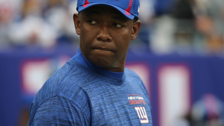 Defensive coordinator Patrick Graham during pre game warms up as the Carolina Panthers faced the New York Giants at MetLife Stadium in East Rutherford, NJ on October 24, 2021.

The Carolina Panthers Faced The New York Giants At Metlife Stadium In East Rutherford Nj On October 24 2021