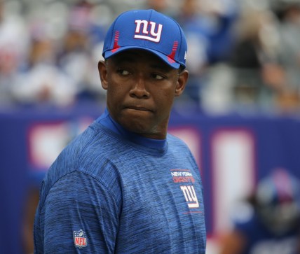 Defensive coordinator Patrick Graham during pre game warms up as the Carolina Panthers faced the New York Giants at MetLife Stadium in East Rutherford, NJ on October 24, 2021.

The Carolina Panthers Faced The New York Giants At Metlife Stadium In East Rutherford Nj On October 24 2021