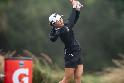 Lydia Ko (NZL) takes a swing off the tee on the 18th hole during the first round of the LPGA's CME Group Tour Championship, Thursday, Nov. 18, 2021, at Tibur  n Golf Club at the Ritz-Carlton Golf Resort in Naples, Fla.

LPGA's CME Group Tour Championship first round