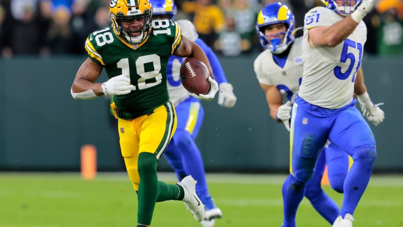 Green Bay Packers wide receiver Randall Cobb (18) breaks away for a long reception and first down against the Los Angeles Rams in the first quarte during their football game Sunday, November 28, 2021, at Lambeau Field in Green Bay, Wis. Dan Powers/USA TODAY NETWORK-Wisconsin

Apc Packvsrams 1128210352djp