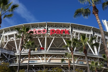 Dec 28, 2021; San Diego, CA, USA; A general overall view of Petco Park exterior prior to the Holiday Bowl between the NC State Wolfpack and the UCLA Bruins. The game was cancelled because of  COVID-19 protocols within the UCLA program. Mandatory Credit: Kirby Lee-USA TODAY Sports