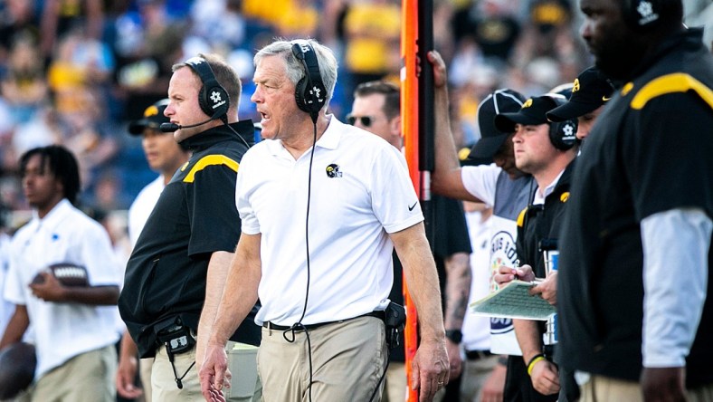 Iowa head coach Kirk Ferentz, center, reacts during a NCAA college football game in the Vrbo Citrus Bowl against Kentucky, Saturday, Jan. 1, 2022, at Camping World Stadium in Orlando, Fla.

211231 Iowa Kentucky Citrus Fb 038 Jpg