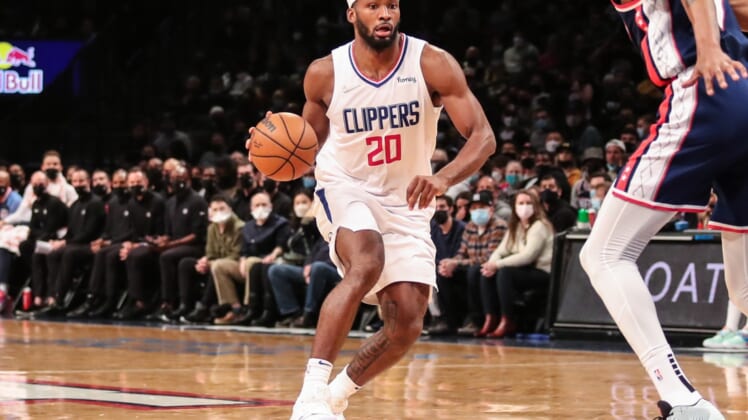 Jan 1, 2022; Brooklyn, New York, USA;  LA Clippers forward Justise Winslow (20) at Barclays Center. Mandatory Credit: Wendell Cruz-USA TODAY Sports