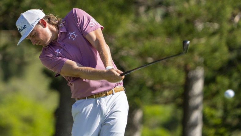 January 9, 2022; Maui, Hawaii, USA; Cameron Smith hits his tee shot on the second hole during the final round of the Sentry Tournament of Champions golf tournament at Kapalua Resort - The Plantation Course. Mandatory Credit: Kyle Terada-USA TODAY Sports