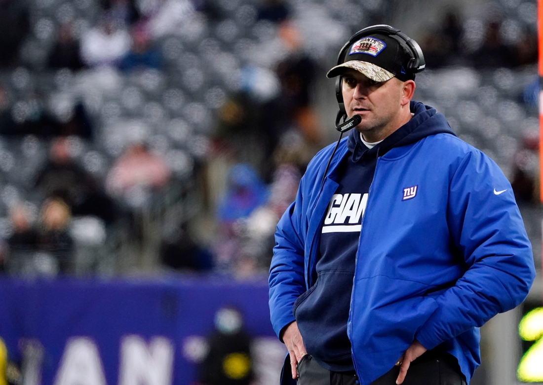 New York Giants head coach Joe Judge on the sideline in the second half. The Giants lose to Washington, 22-7, at MetLife Stadium on Sunday, Jan. 9, 2022.

Nyg Vs Was