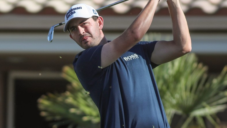 Patrick Cantlay tees off on the 17th hole of the Nicklaus Tournament course at PGA West during the American Express in La Quinta, Calif., Friday, January 21, 2022.

Amex Friday 16