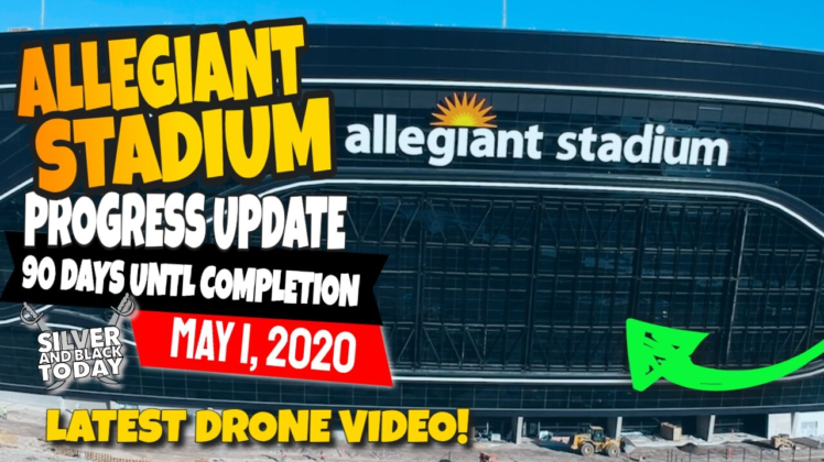 allegiant stadium progress drone video las vegas raiders