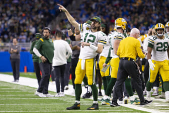 Green Bay Packers quarterback Aaron Rodgers (12) warms up before the Green Bay Packers play the Seattle Seahawks at Lambeau Field in Green Bay on Sunday, Nov. 14, 2021.Mjs 211114 Packers Seahawks 00382