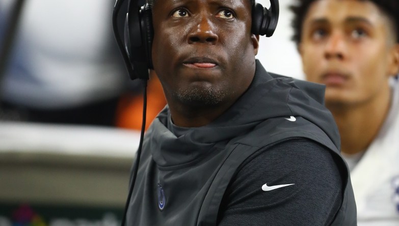 Jan 5, 2019; Houston, TX, USA; Indianapolis Colts defensive backs/safties coach Alan Williams against the Houston Texans during the AFC Wild Card at NRG Stadium. Mandatory Credit: Mark J. Rebilas-USA TODAY Sports