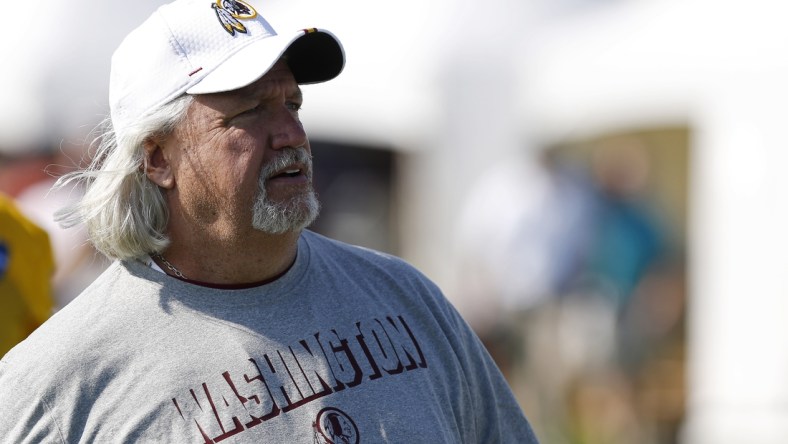 Jul 25, 2019; Richmond, VA, USA; Washington inside linebackers coach Rob Ryan walks onto the field prior to practice on day one of training camp at Bon Secours Washington Redskins Training Center. Mandatory Credit: Geoff Burke-USA TODAY Sports