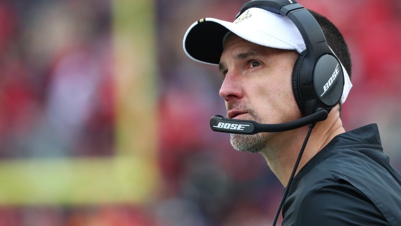 Nov 17, 2019; Tampa, FL, USA; New Orleans Saints defensive coordinator Dennis Allen during the second half at Raymond James Stadium. Mandatory Credit: Kim Klement-USA TODAY Sports