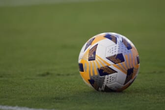 Sep 11, 2021; Fort Lauderdale, Florida, USA; A general view of a match ball on the pitch prior to the match between Inter Miami CF and the Columbus Crew at DRV PNK Stadium. Mandatory Credit: Jasen Vinlove-USA TODAY Sports